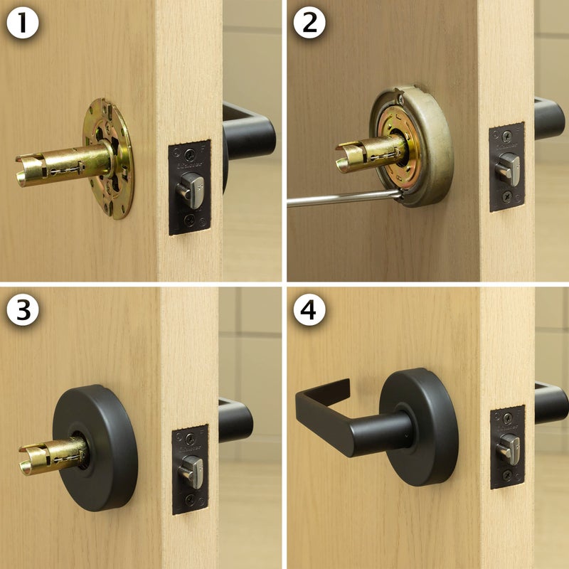 Master Lock SLCHSR10B Heavy Duty Lever Style, Grade 2 Commercial Storeroom Door Lock with Bump Stop, Oil Rubbed Bronze Finish, Black - Image 4